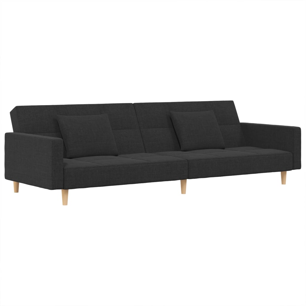 8721012379534_a_en_hd_1 vidaXL 2-Seater Sofa Bed with Two Pillows Dark Grey Fabric - Image 2
