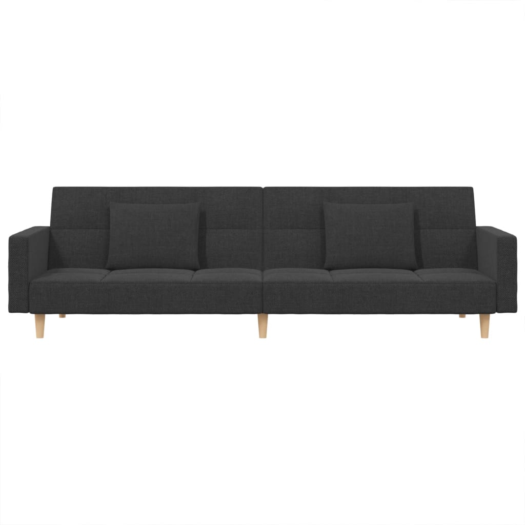 8721012379534_g_en_hd_2 vidaXL 2-Seater Sofa Bed with Two Pillows Dark Grey Fabric - Image 4