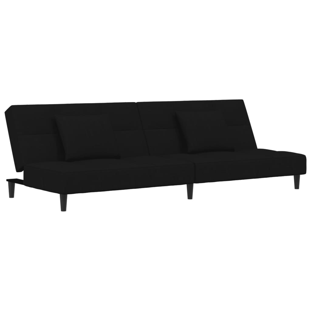 8721012379657_a_en_hd_1 vidaXL 2-Seater Sofa Bed with Two Pillows Black Velvet - Image 2