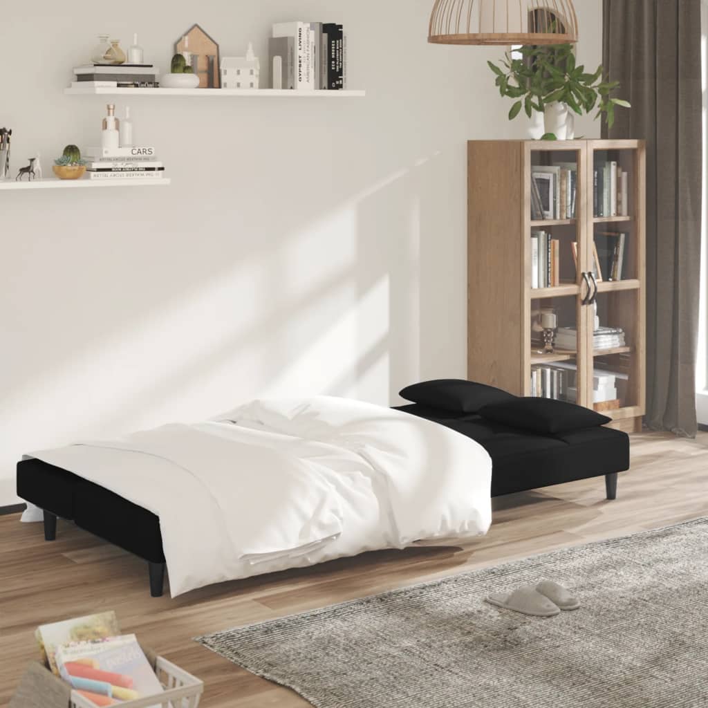 8721012379657_g_en_hd_1 vidaXL 2-Seater Sofa Bed with Two Pillows Black Velvet - Image 3