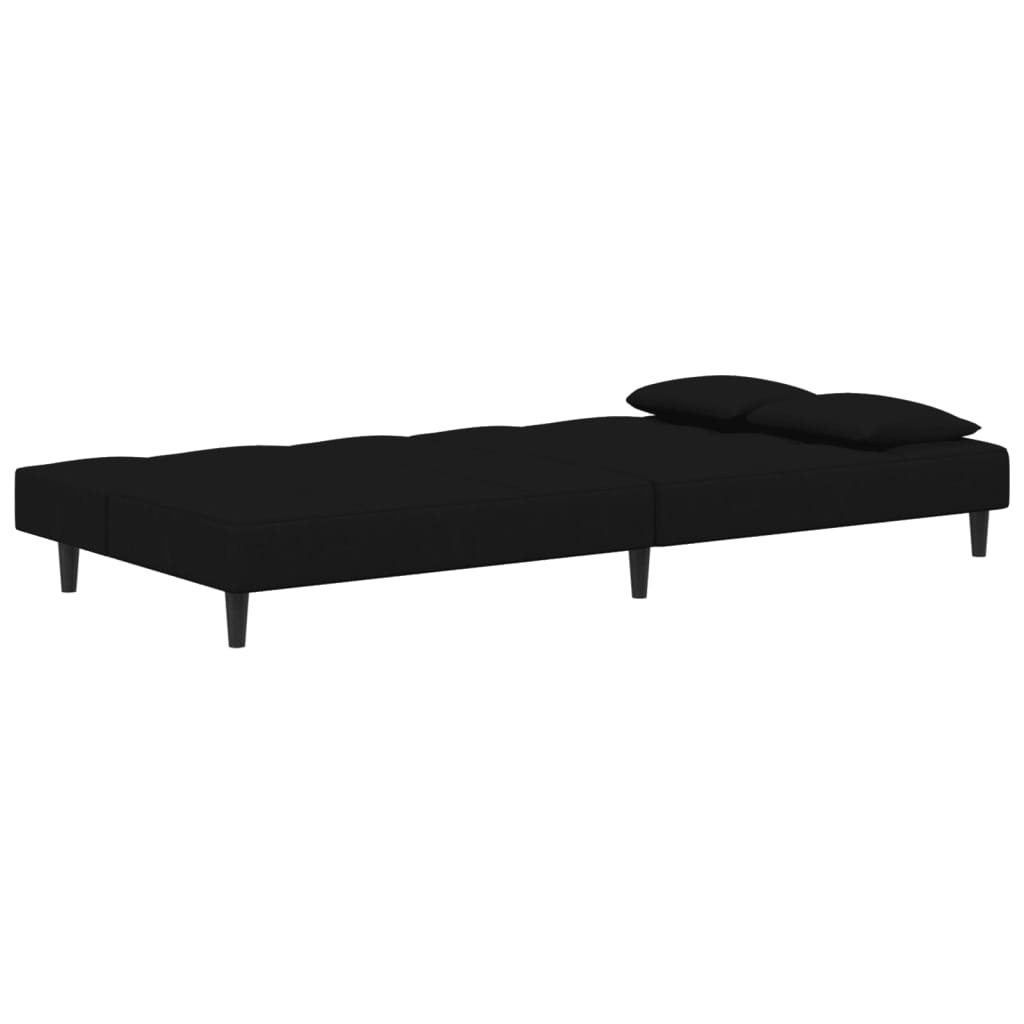 8721012379657_g_en_hd_4 vidaXL 2-Seater Sofa Bed with Two Pillows Black Velvet - Image 6