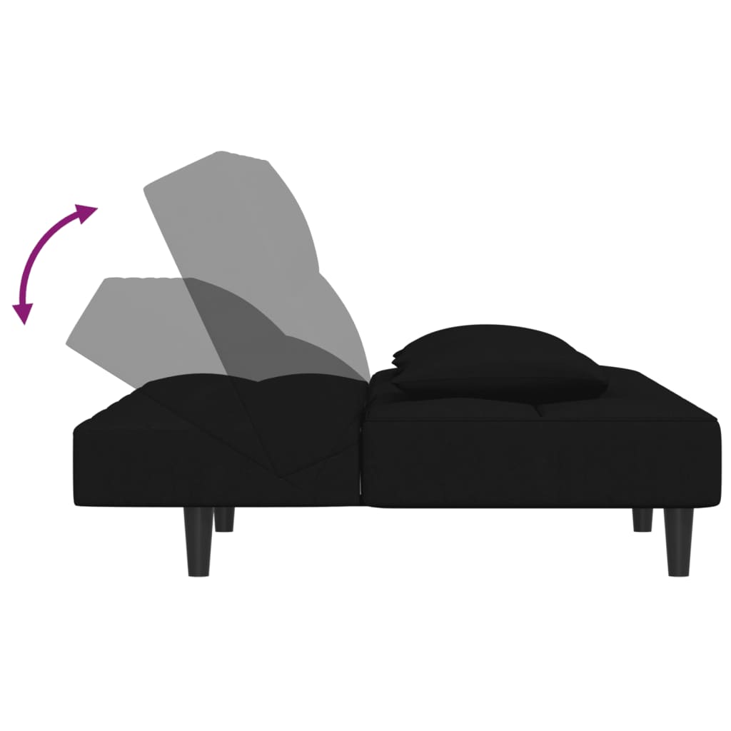 8721012379657_g_en_hd_5 vidaXL 2-Seater Sofa Bed with Two Pillows Black Velvet - Image 7