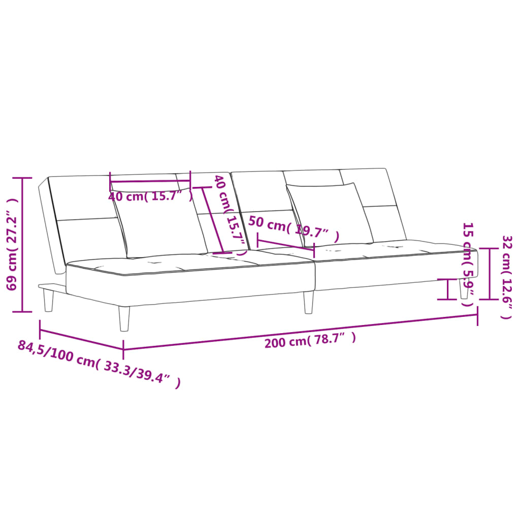 8721012379657_g_en_hd_9 vidaXL 2-Seater Sofa Bed with Two Pillows Black Velvet - Image 11