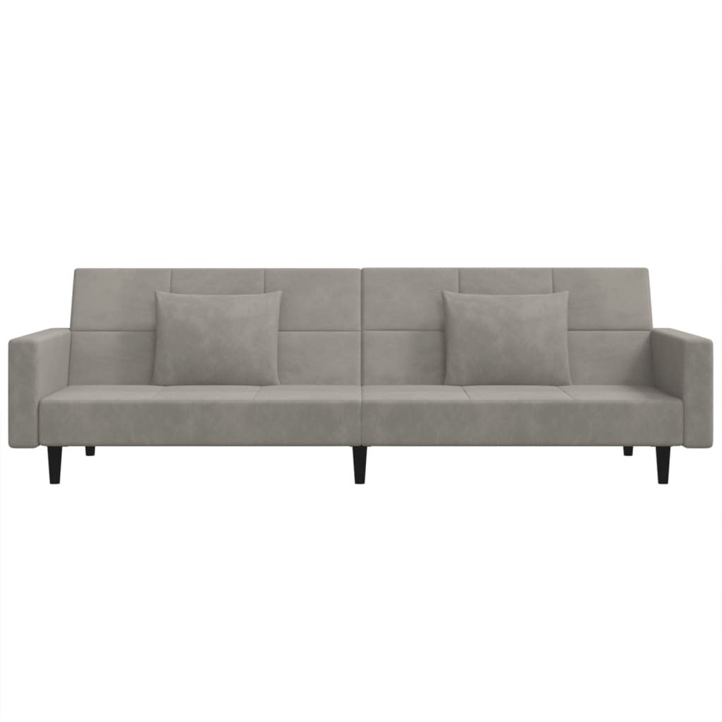 8721012379695_g_en_hd_4 vidaXL 2-Seater Sofa Bed with Two Pillows Light Grey Velvet - Image 6