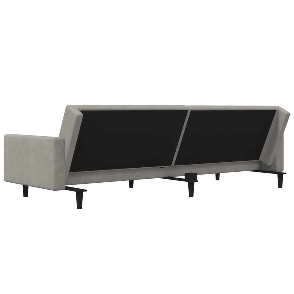 8721012379695_g_en_hd_6 vidaXL 2-Seater Sofa Bed with Two Pillows Light Grey Velvet - Image 8