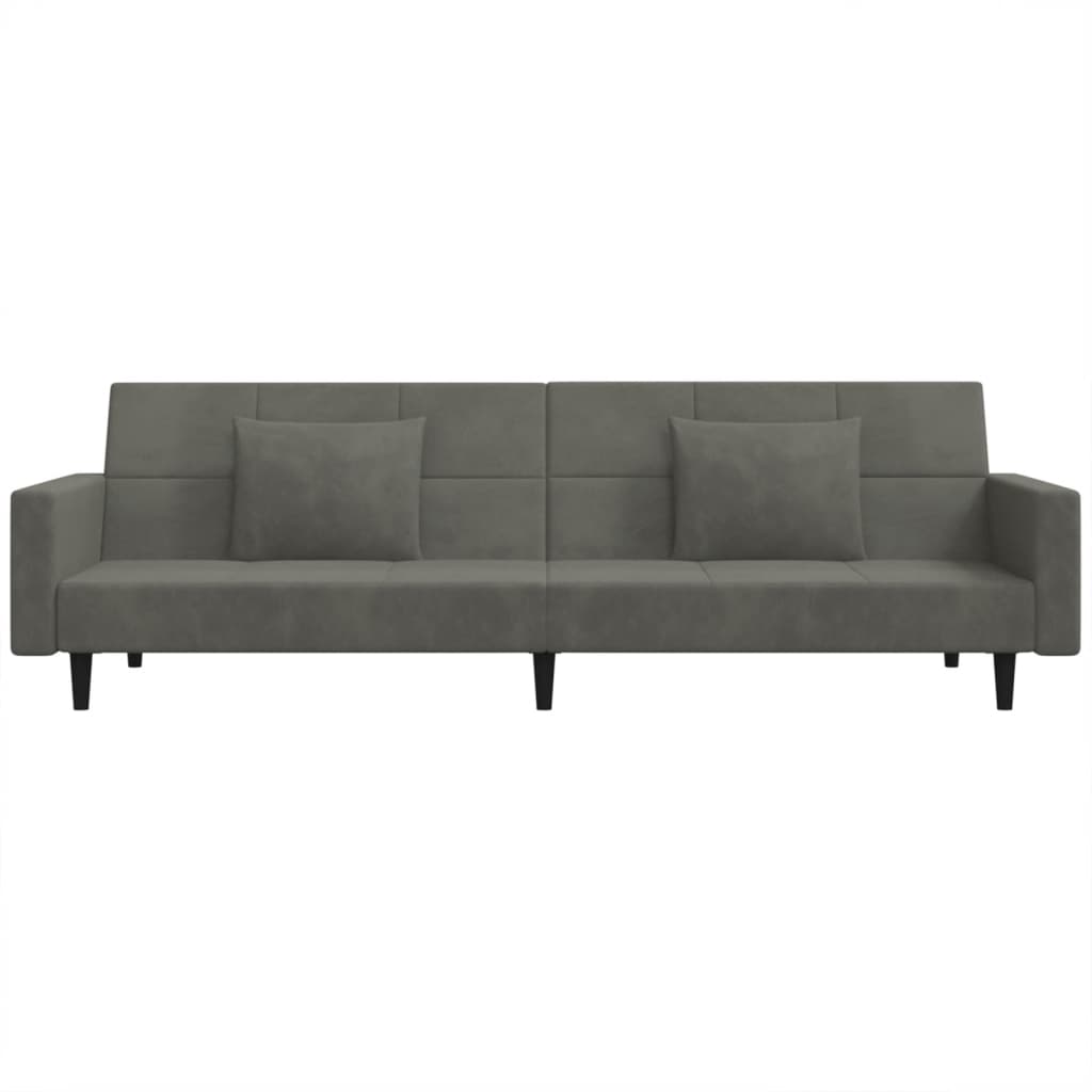 8721012379701_g_en_hd_4 vidaXL 2-Seater Sofa Bed with Two Pillows Dark Grey Velvet - Image 6