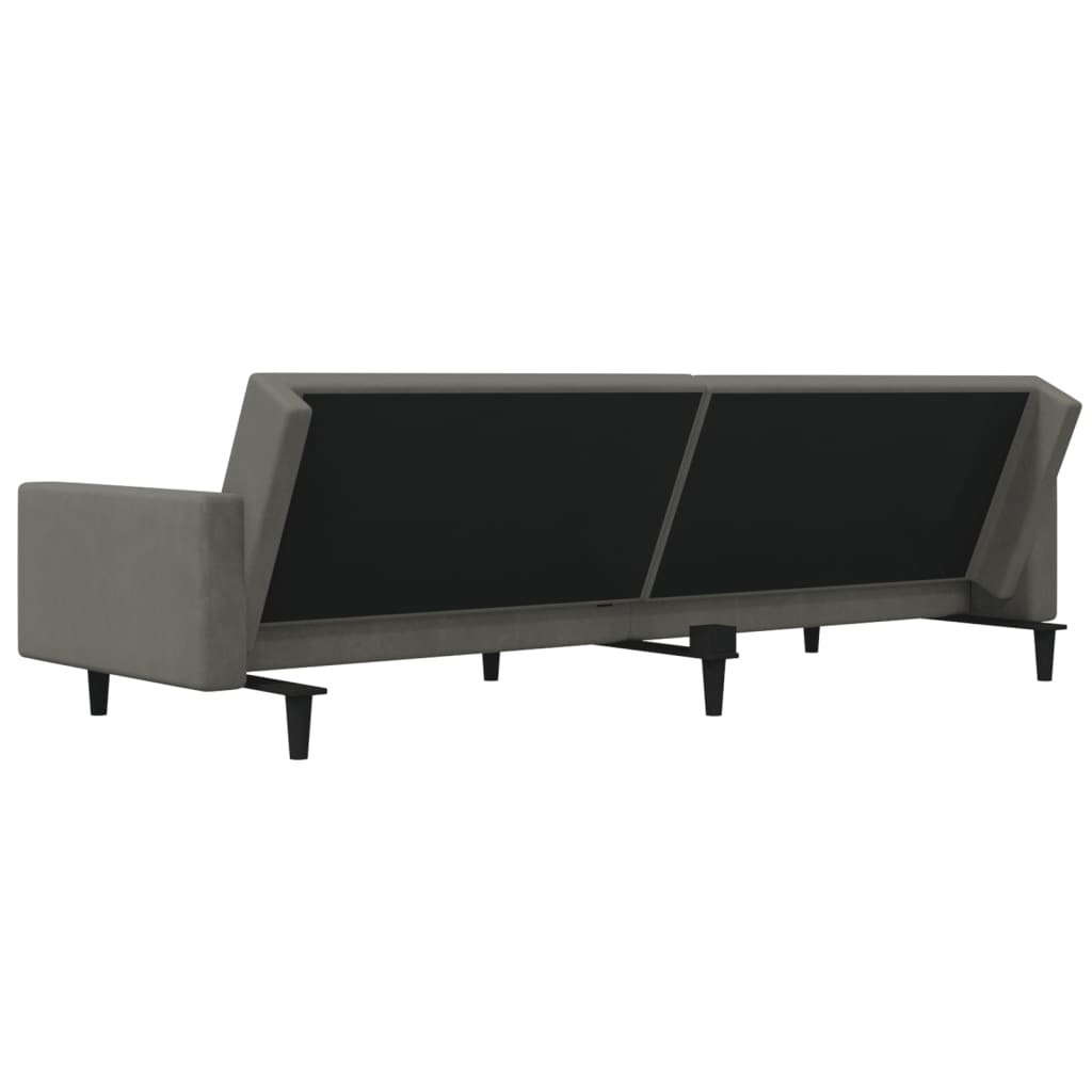 8721012379701_g_en_hd_6 vidaXL 2-Seater Sofa Bed with Two Pillows Dark Grey Velvet - Image 8