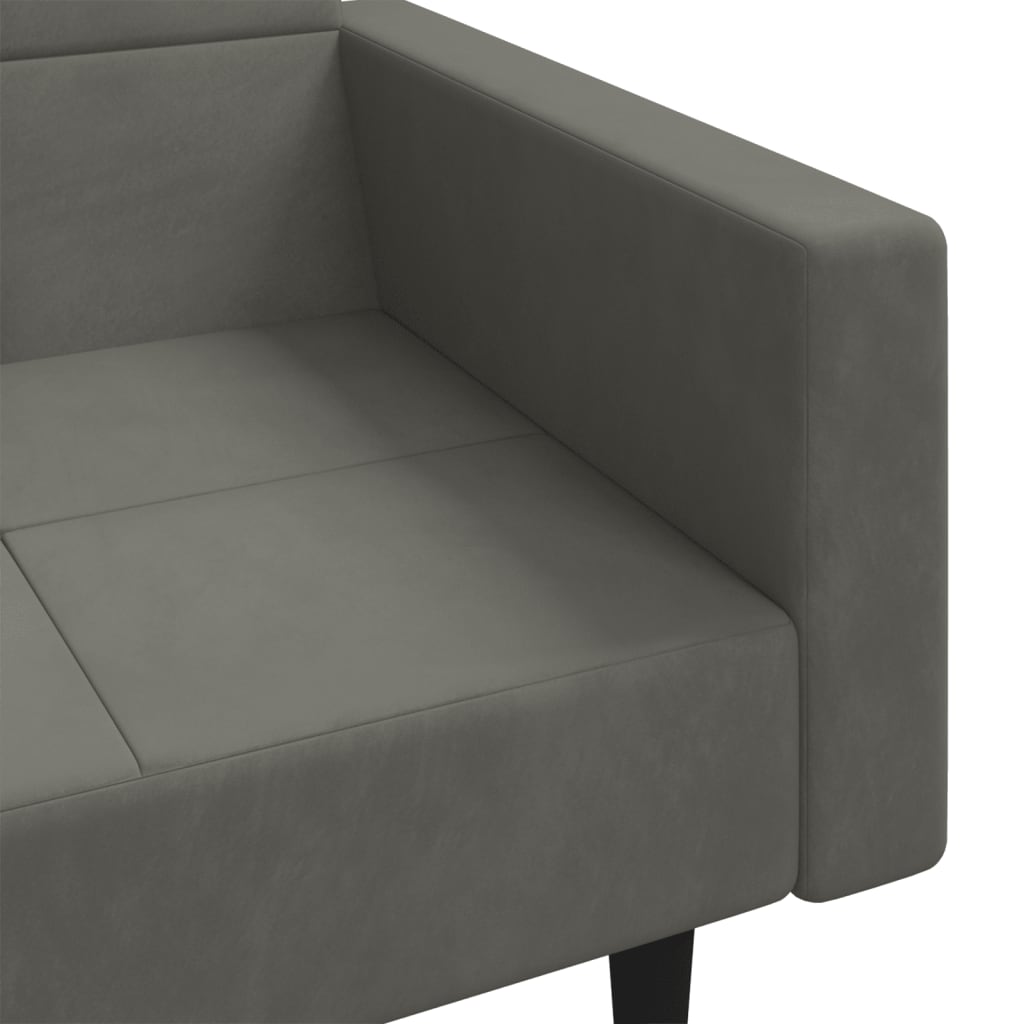 8721012379701_g_en_hd_7 vidaXL 2-Seater Sofa Bed with Two Pillows Dark Grey Velvet - Image 9