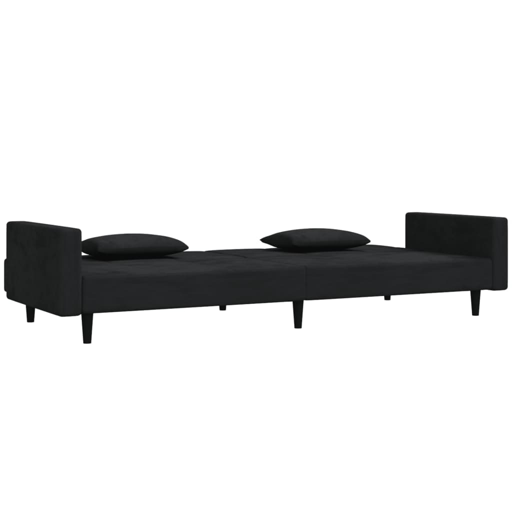 8721012379749_g_en_hd_2 vidaXL 2-Seater Sofa Bed with Two Pillows Black Velvet - Image 4