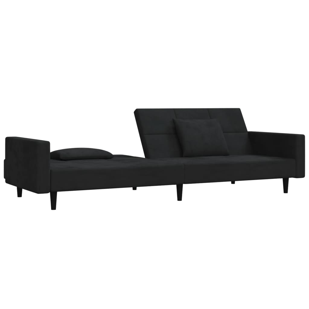 8721012379749_g_en_hd_3 vidaXL 2-Seater Sofa Bed with Two Pillows Black Velvet - Image 5