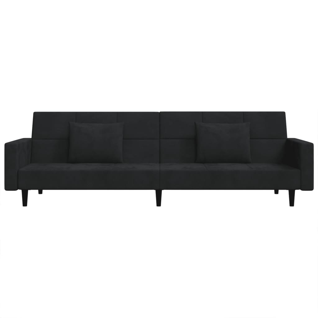 8721012379749_g_en_hd_4 vidaXL 2-Seater Sofa Bed with Two Pillows Black Velvet - Image 6