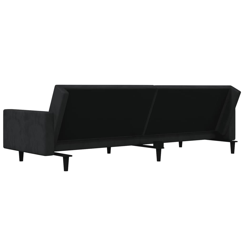 8721012379749_g_en_hd_6 vidaXL 2-Seater Sofa Bed with Two Pillows Black Velvet - Image 8