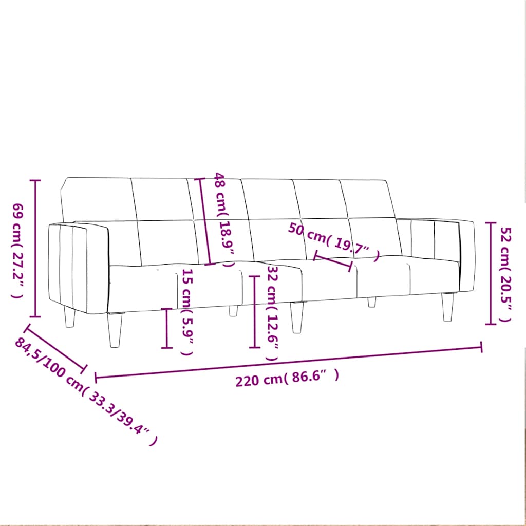 8721012379787_g_en_hd_8 vidaXL 2-Seater Sofa Bed Fabric - Image 10