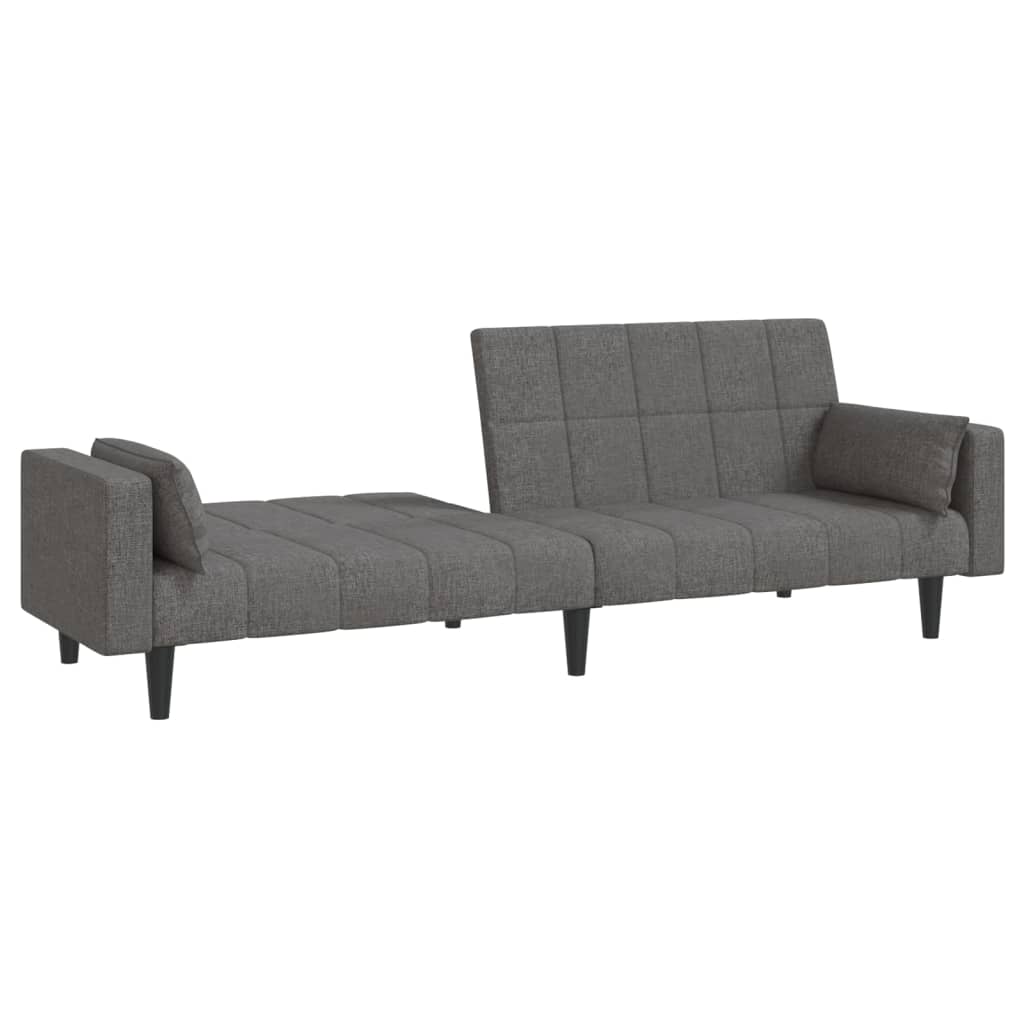 8721012379862_g_en_hd_2 vidaXL 2-Seater Sofa Bed with Two Pillows Light Grey Fabric - Image 4