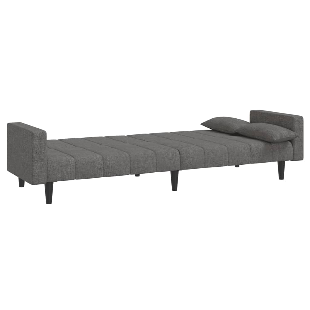 8721012379862_g_en_hd_4 vidaXL 2-Seater Sofa Bed with Two Pillows Light Grey Fabric - Image 6