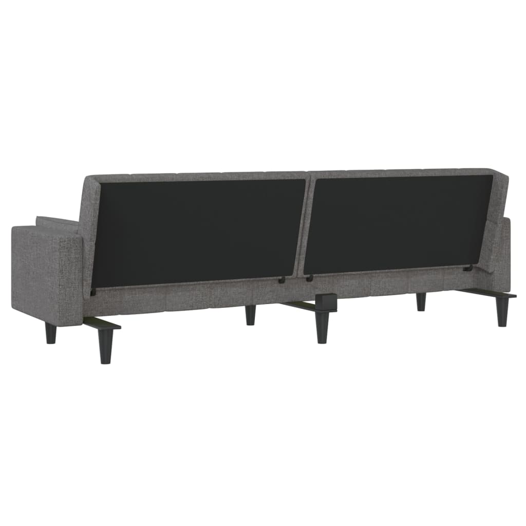 8721012379862_g_en_hd_5 vidaXL 2-Seater Sofa Bed with Two Pillows Light Grey Fabric - Image 7