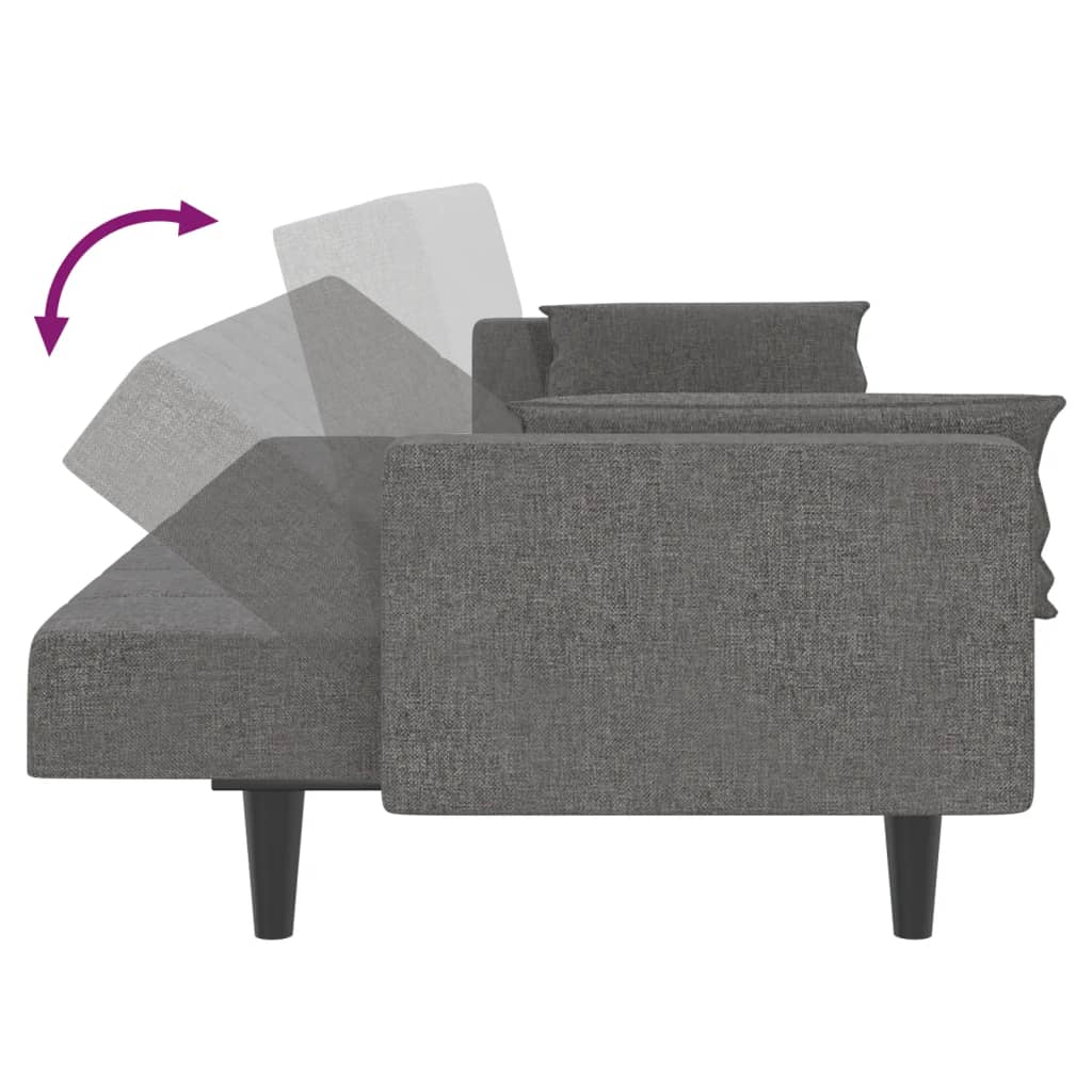 8721012379862_g_en_hd_6 vidaXL 2-Seater Sofa Bed with Two Pillows Light Grey Fabric - Image 8