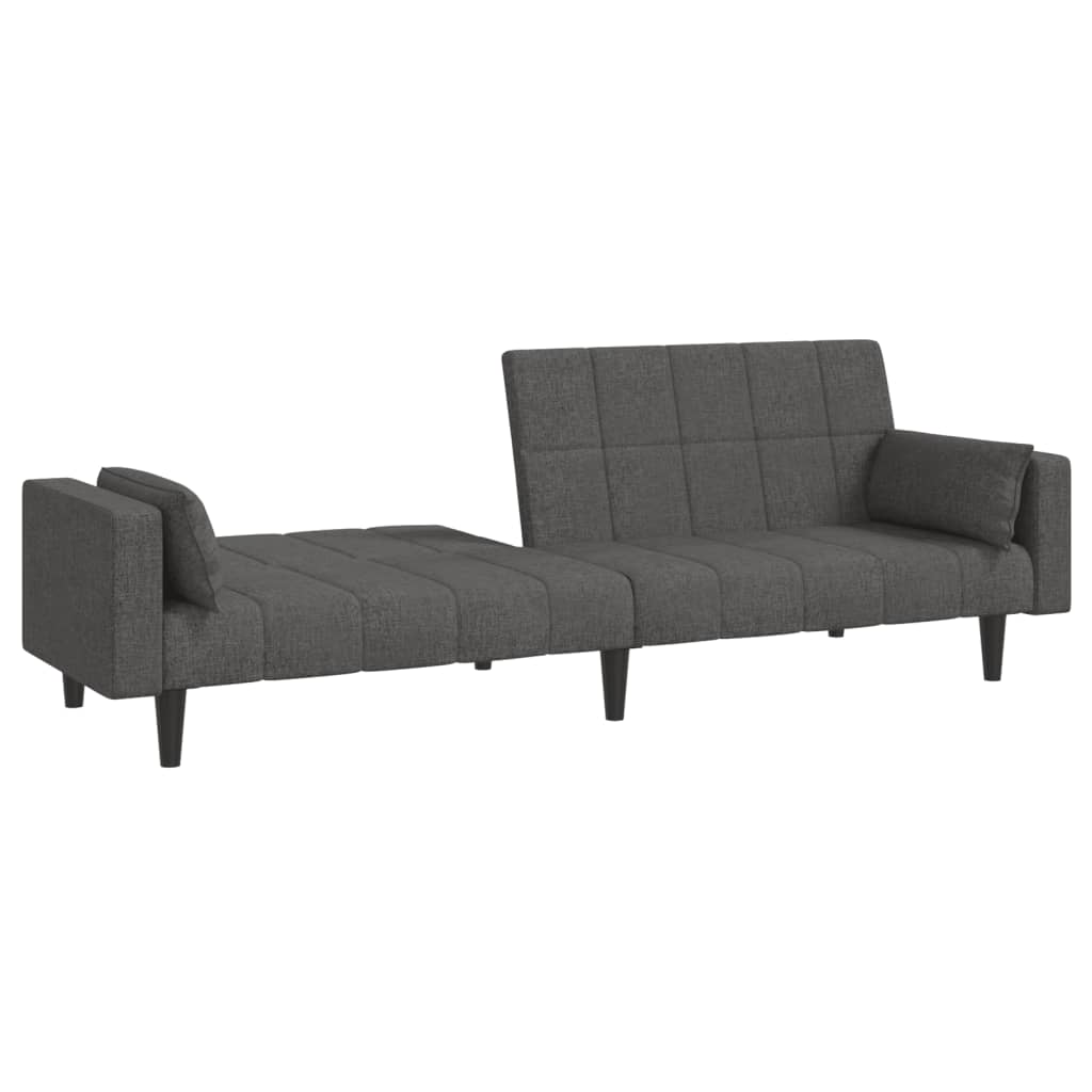 8721012379879_g_en_hd_2 vidaXL 2-Seater Sofa Bed with Two Pillows Dark Grey Fabric - Image 4