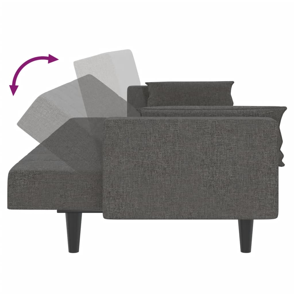 8721012379879_g_en_hd_6 vidaXL 2-Seater Sofa Bed with Two Pillows Dark Grey Fabric - Image 8