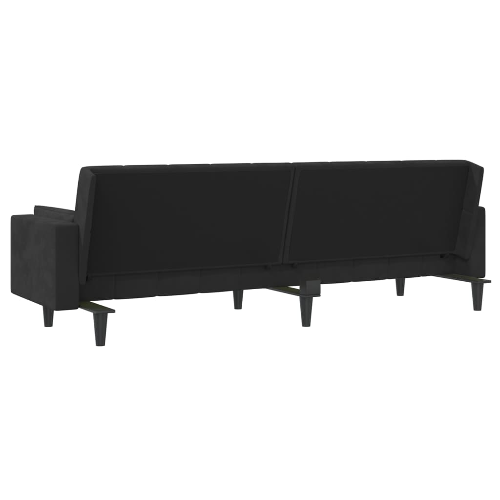 8721012380035_g_en_hd_6 vidaXL 2-Seater Sofa Bed with Two Pillows Black Velvet - Image 8