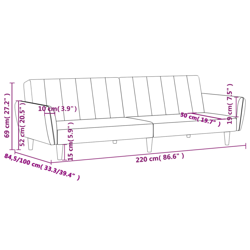 8721012380165_g_en_hd_9 vidaXL 2-Seater Sofa Bed Black Velvet - Image 11