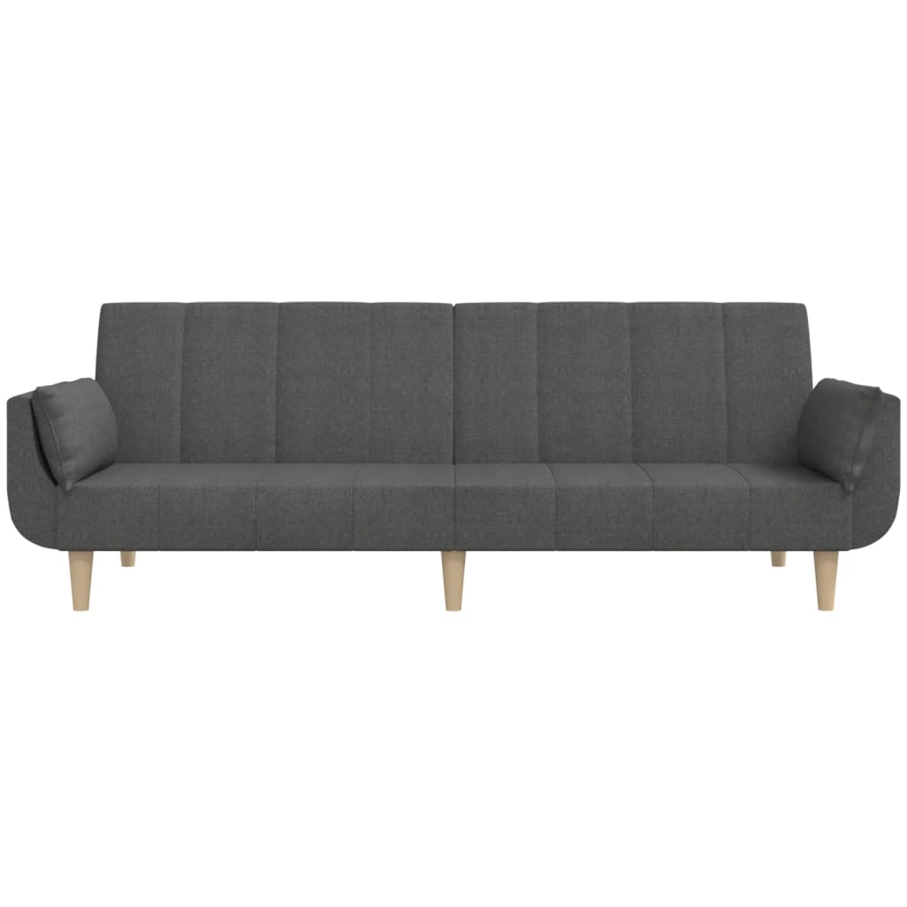 8721012380233_g_en_hd_3 vidaXL 2-Seater Sofa Bed with Two Pillows Dark Grey Fabric - Image 5