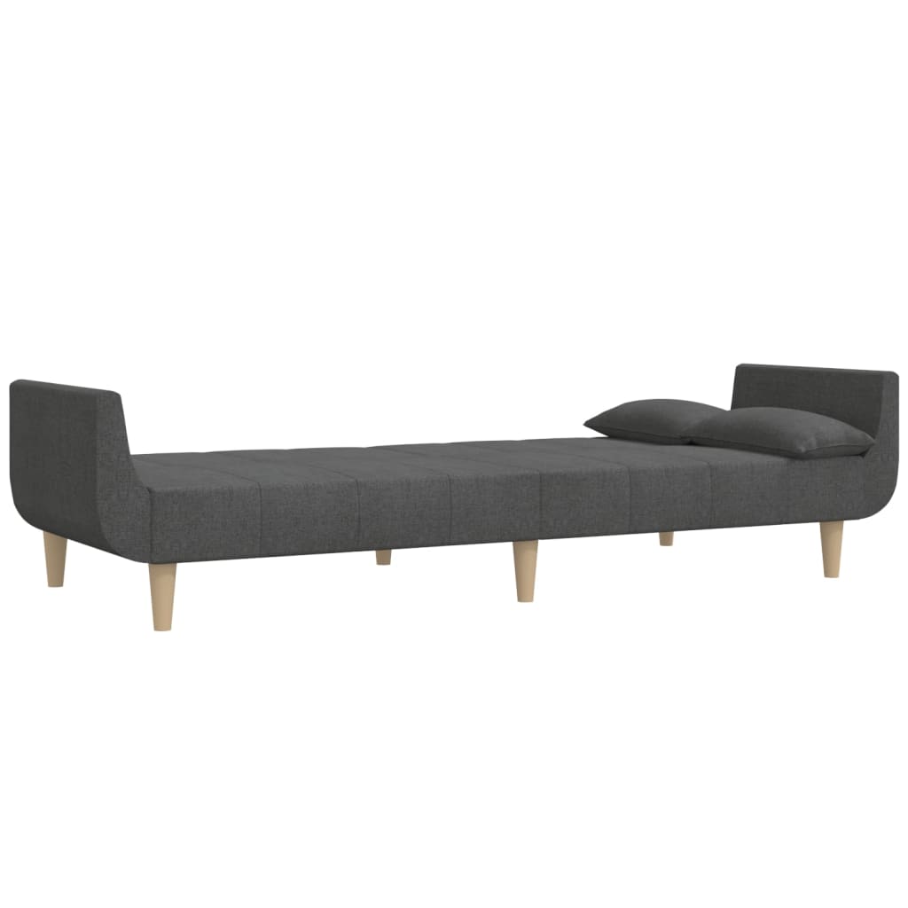 8721012380233_g_en_hd_4 vidaXL 2-Seater Sofa Bed with Two Pillows Dark Grey Fabric - Image 6