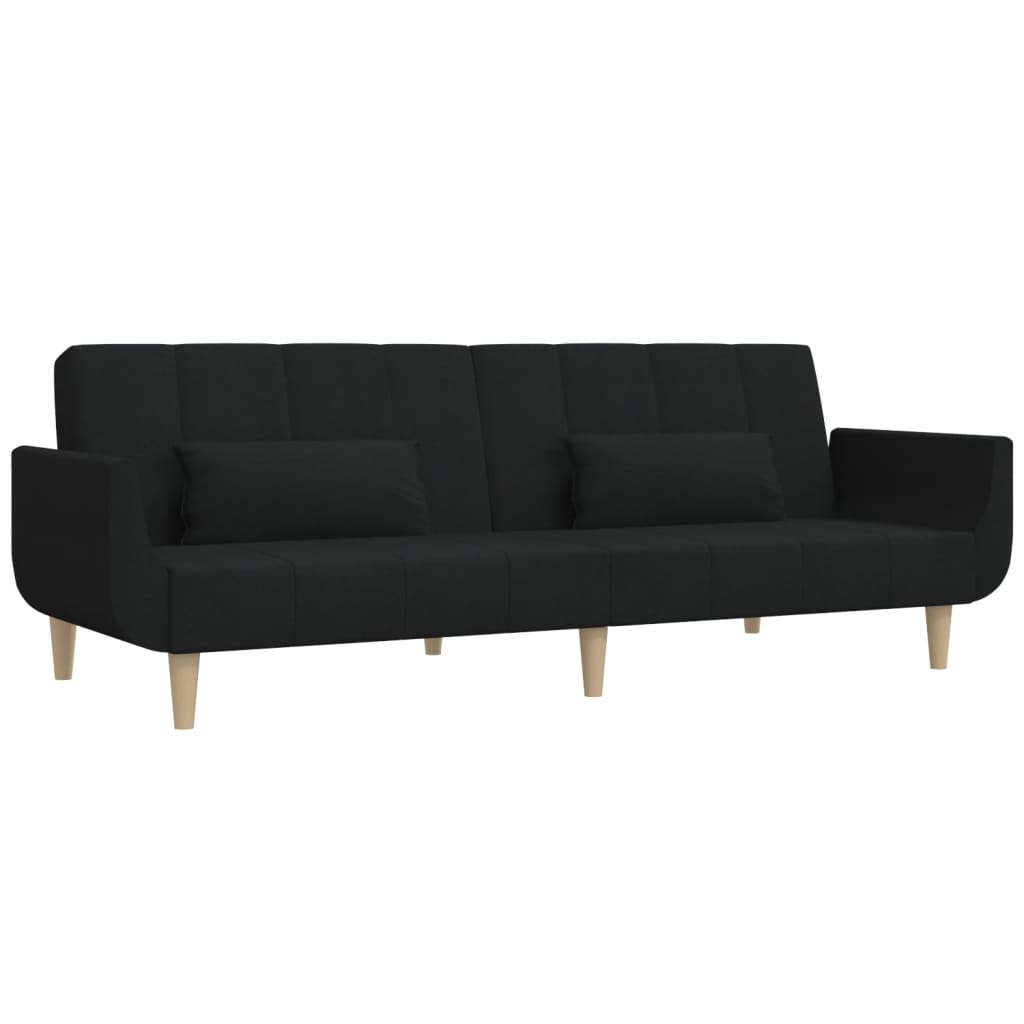 8721012380240_g_en_hd_5 vidaXL 2-Seater Sofa Bed with Two Pillows Black Fabric - Image 7