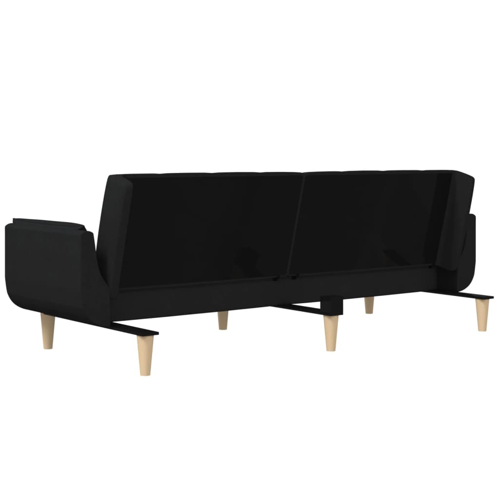 8721012380240_g_en_hd_7 vidaXL 2-Seater Sofa Bed with Two Pillows Black Fabric - Image 9