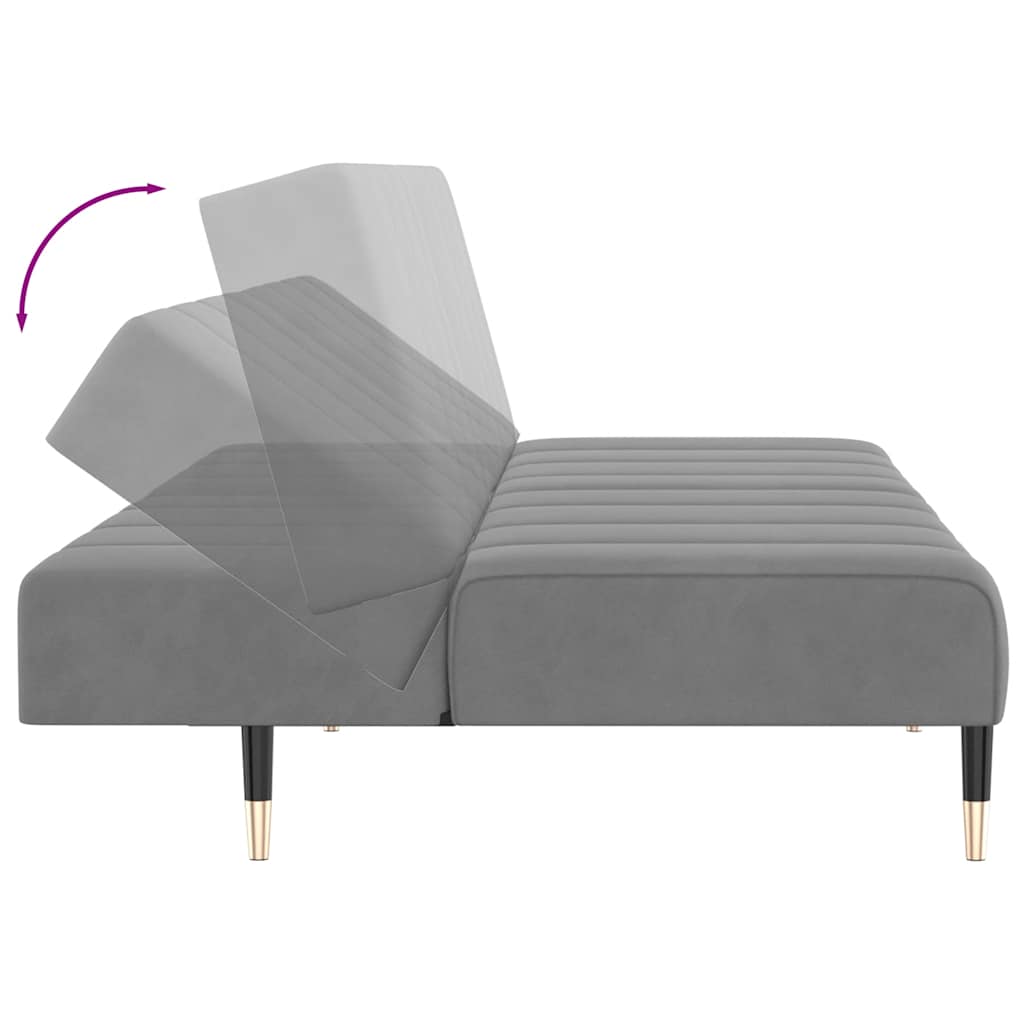 8721012380271_g_en_hd_6 vidaXL 2-Seater Sofa Bed Light Grey Velvet - Image 8