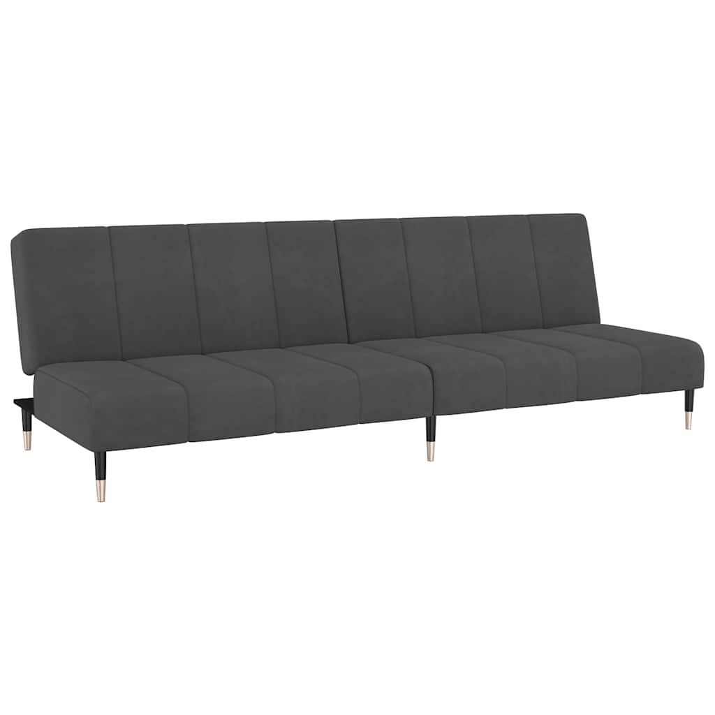8721012380288_a_en_hd_1 vidaXL 2-Seater Sofa Bed Dark Grey Velvet - Image 2