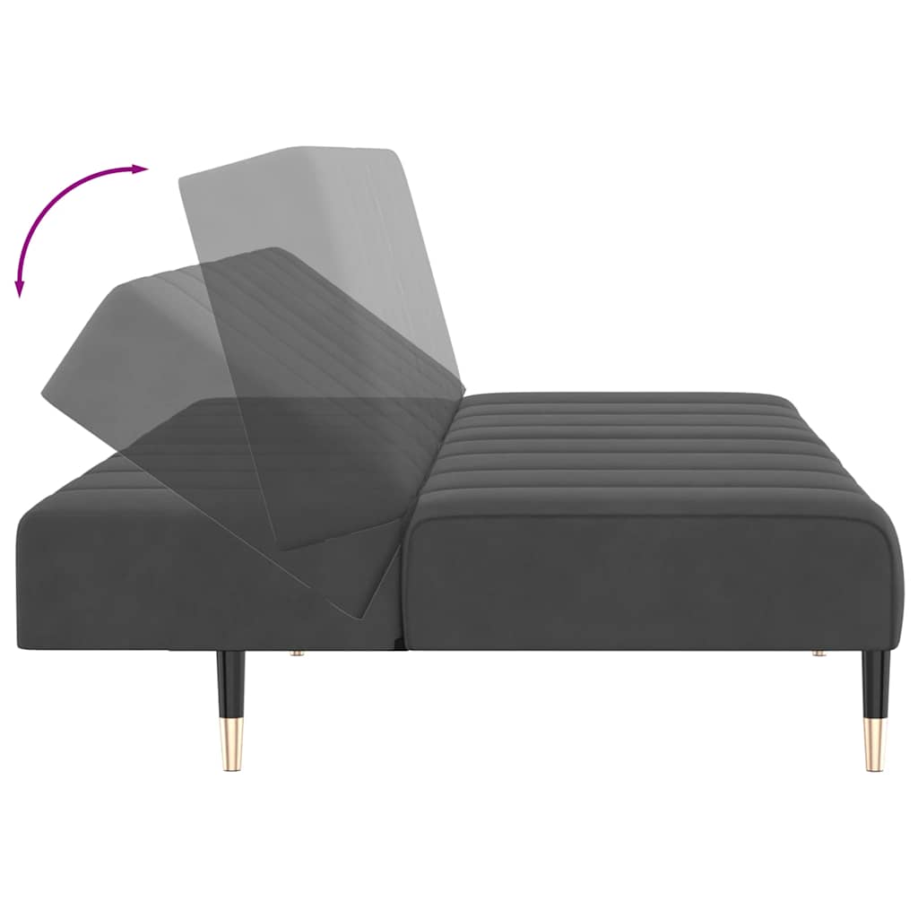 8721012380288_g_en_hd_6 vidaXL 2-Seater Sofa Bed Dark Grey Velvet - Image 8