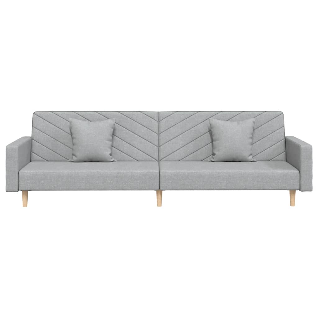 8721012380509_g_en_hd_3 vidaXL 2-Seater Sofa Bed with Two Pillows Light Grey Fabric - Image 5