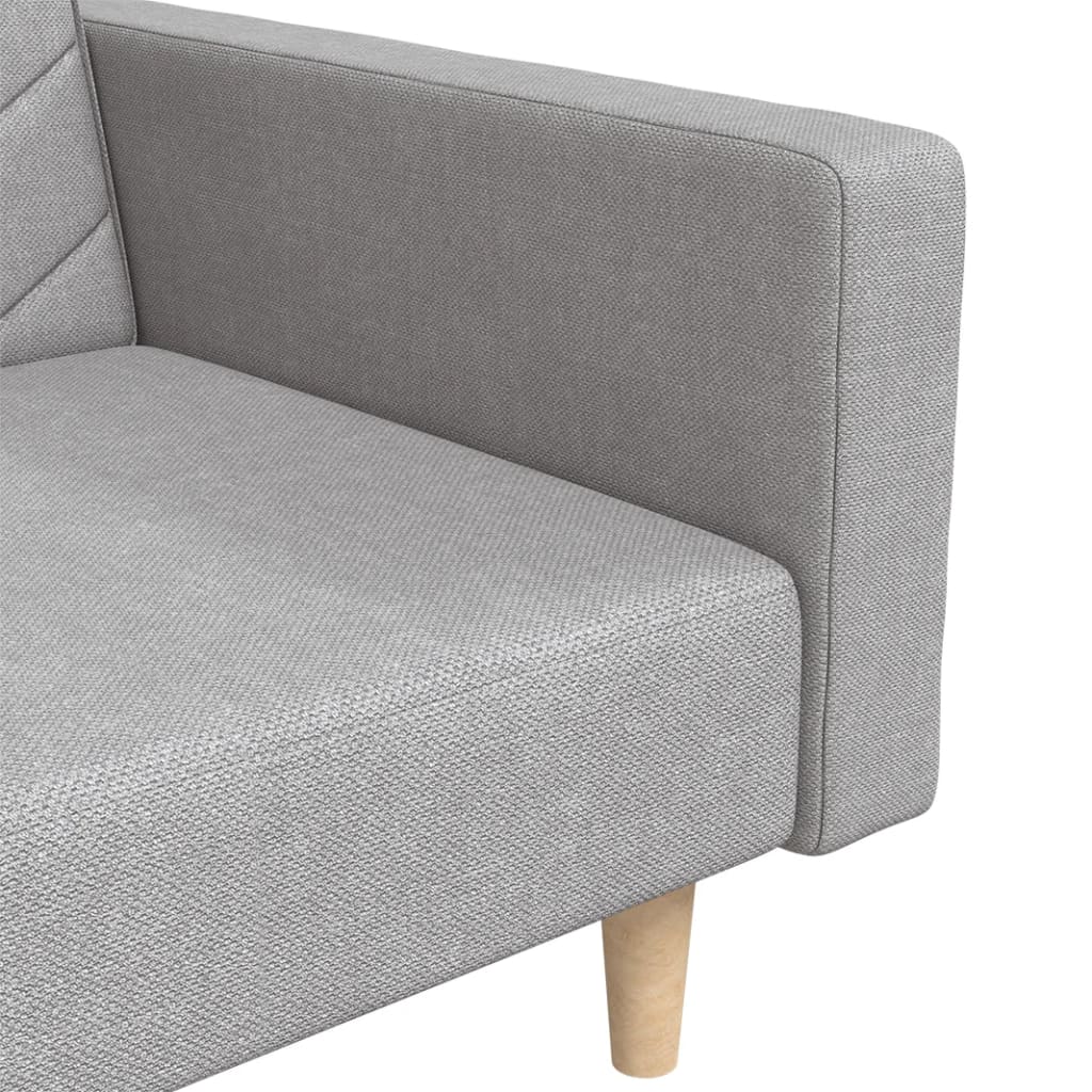 8721012380509_g_en_hd_7 vidaXL 2-Seater Sofa Bed with Two Pillows Light Grey Fabric - Image 9