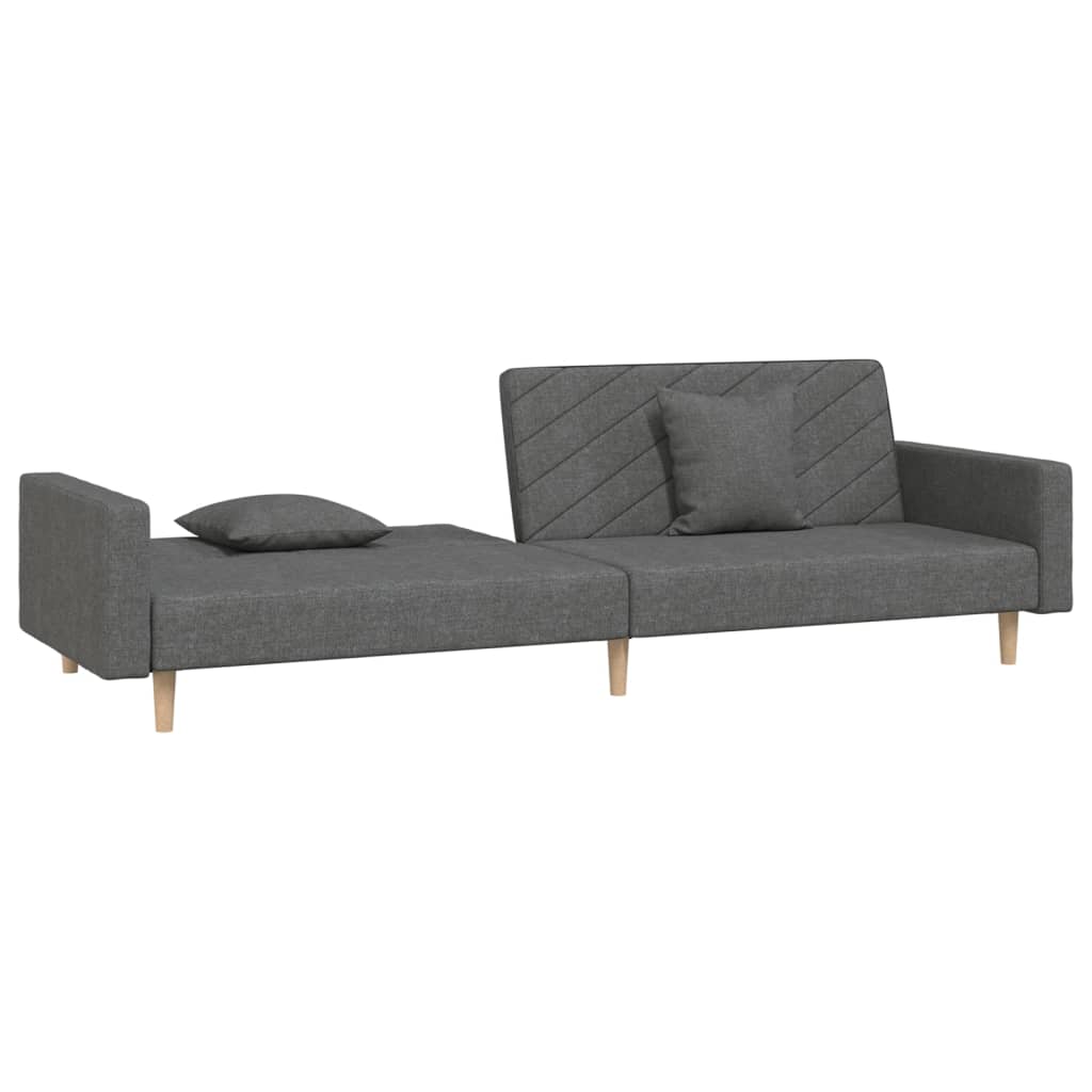 8721012380516_g_en_hd_2 vidaXL 2-Seater Sofa Bed with Two Pillows Dark Grey Fabric - Image 4