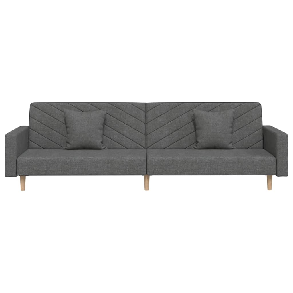 8721012380516_g_en_hd_3 vidaXL 2-Seater Sofa Bed with Two Pillows Dark Grey Fabric - Image 5