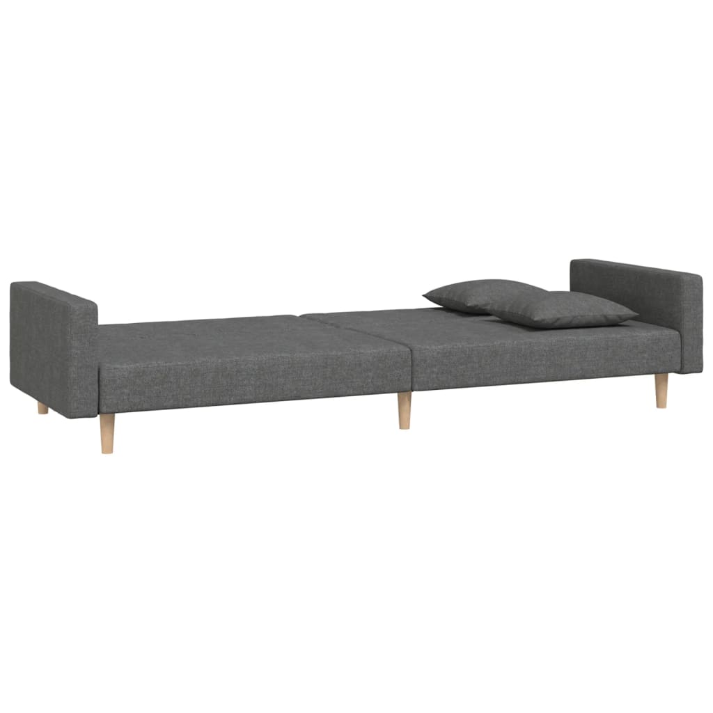 8721012380516_g_en_hd_4 vidaXL 2-Seater Sofa Bed with Two Pillows Dark Grey Fabric - Image 6