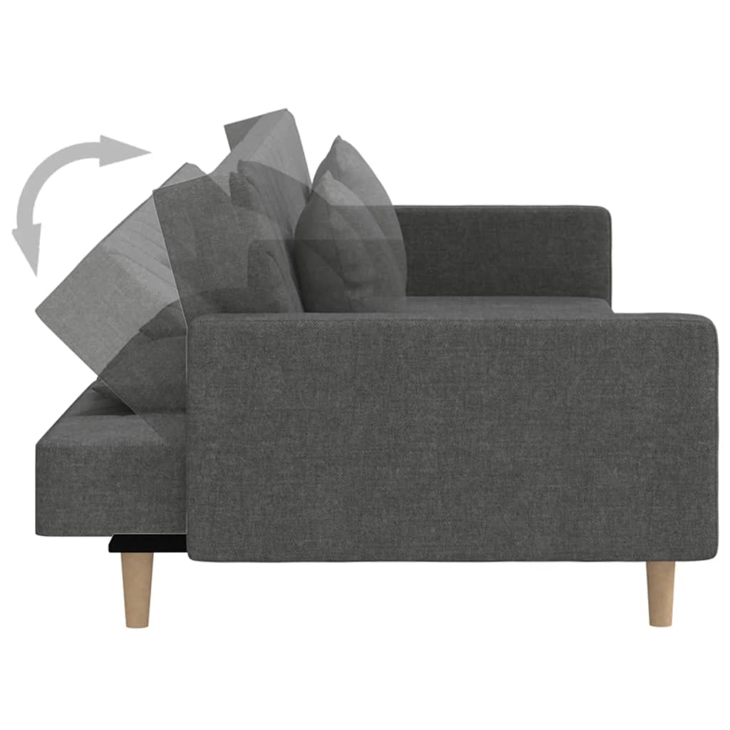 8721012380516_g_en_hd_5 vidaXL 2-Seater Sofa Bed with Two Pillows Dark Grey Fabric - Image 7