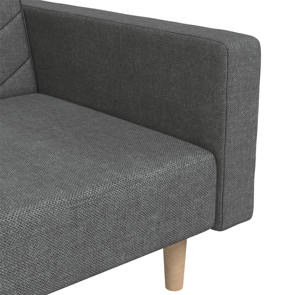 8721012380516_g_en_hd_7 vidaXL 2-Seater Sofa Bed with Two Pillows Dark Grey Fabric - Image 9