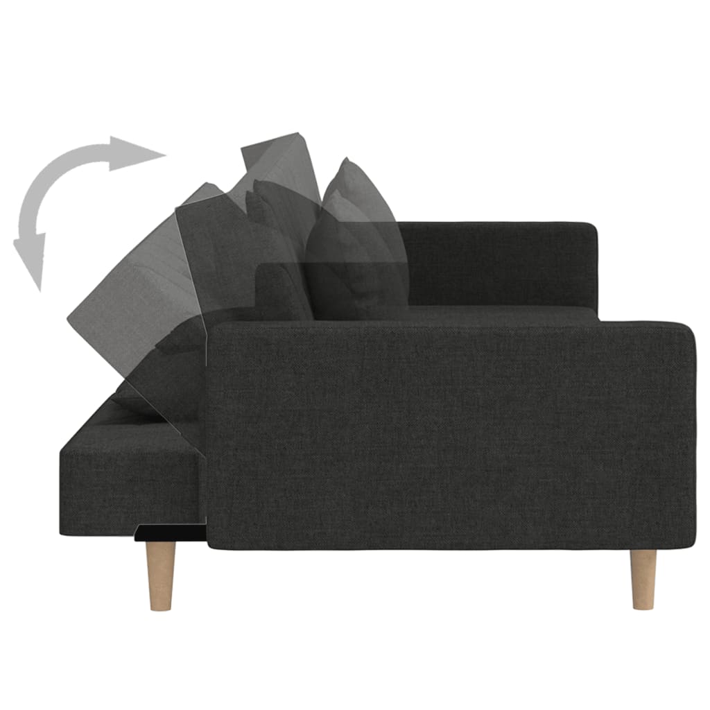 8721012380523_g_en_hd_5 vidaXL 2-Seater Sofa Bed with Two Pillows Black Fabric - Image 7