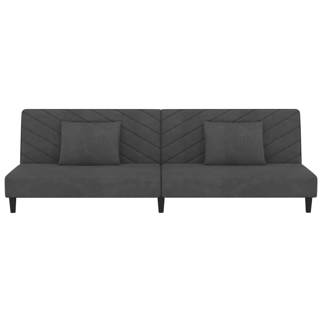 8721012380622_g_en_hd_3 vidaXL 2-Seater Sofa Bed with Two Pillows Dark Grey Velvet - Image 5