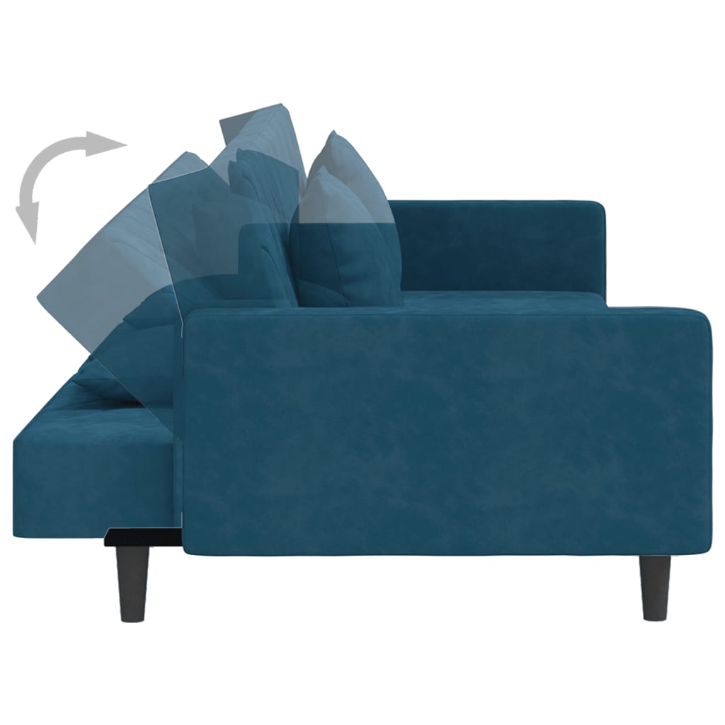 8721012380684_g_en_hd_5 vidaXL 2-Seater Sofa Bed with Two Pillows Blue Velvet - Image 7