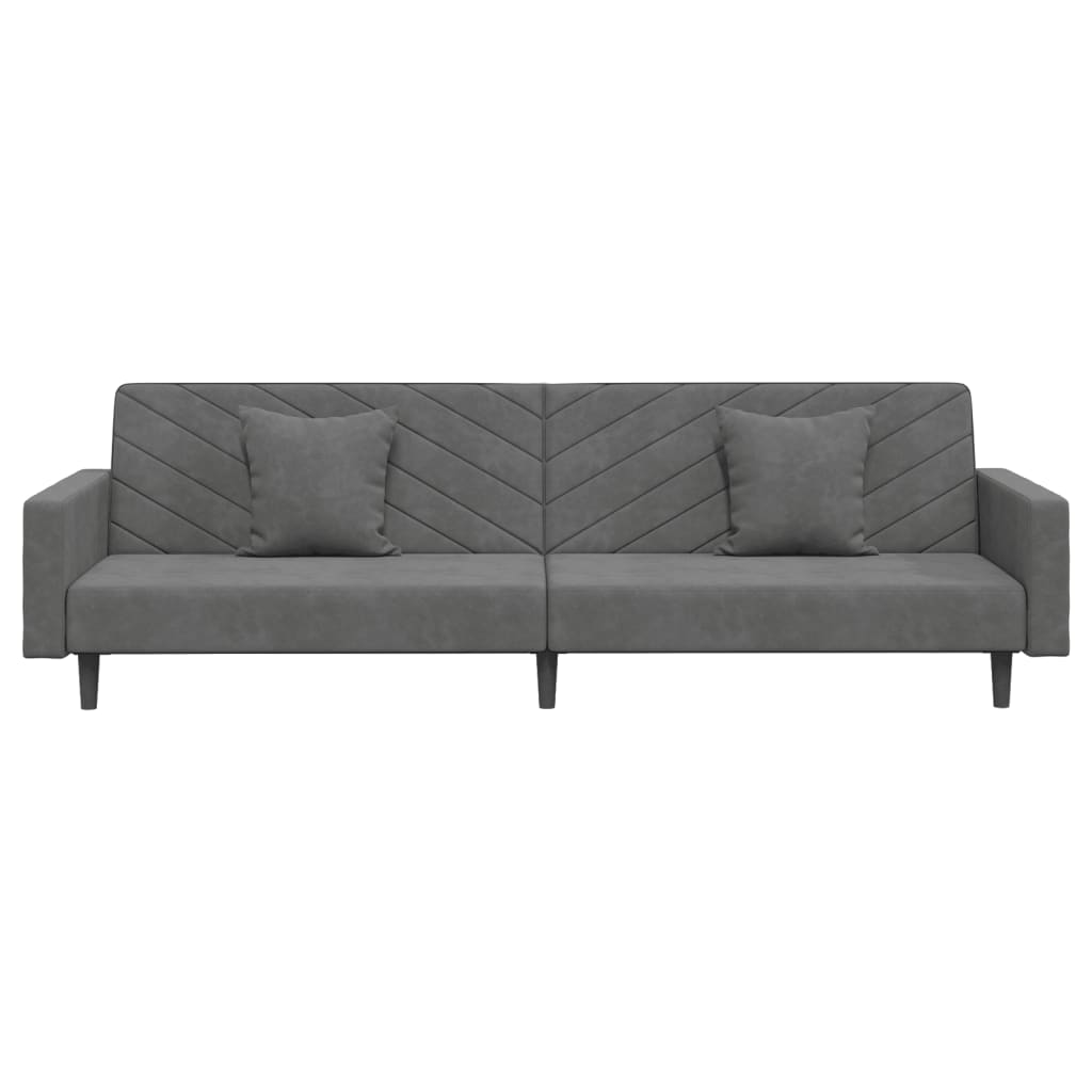 8721012380707_g_en_hd_3 vidaXL 2-Seater Sofa Bed with Two Pillows Dark Grey Velvet - Image 5