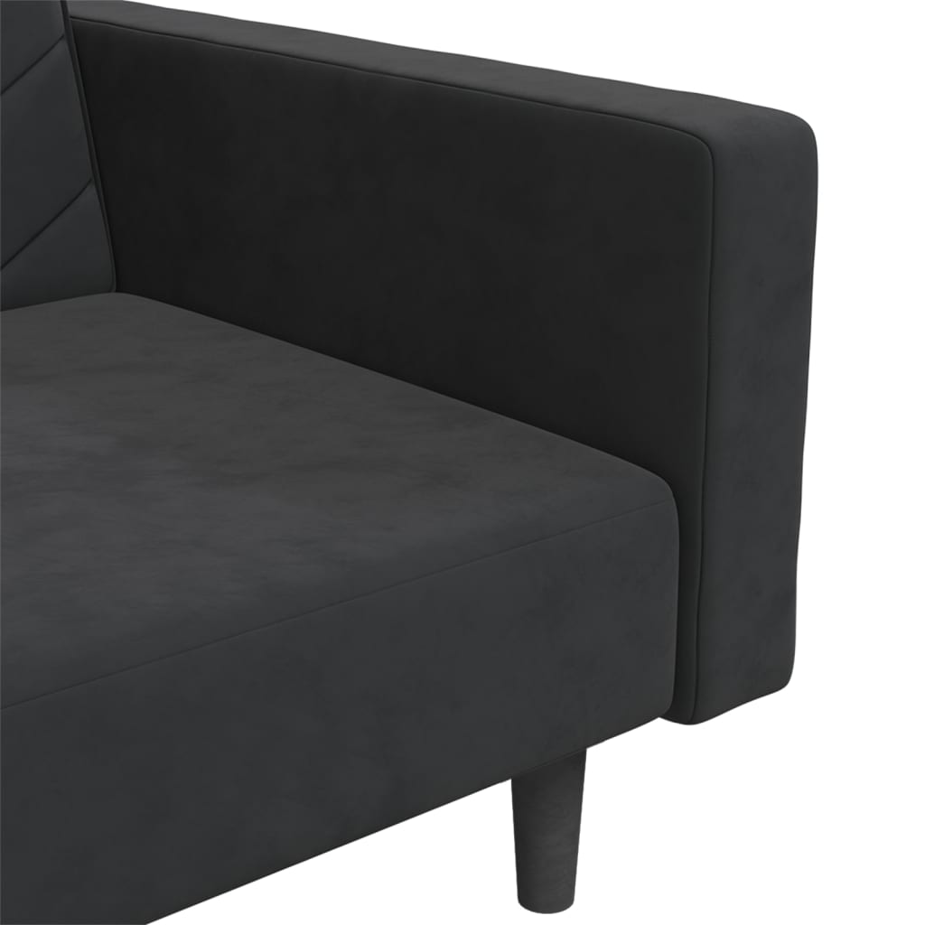 8721012380745_g_en_hd_7 vidaXL 2-Seater Sofa Bed with Two Pillows Black Velvet - Image 9