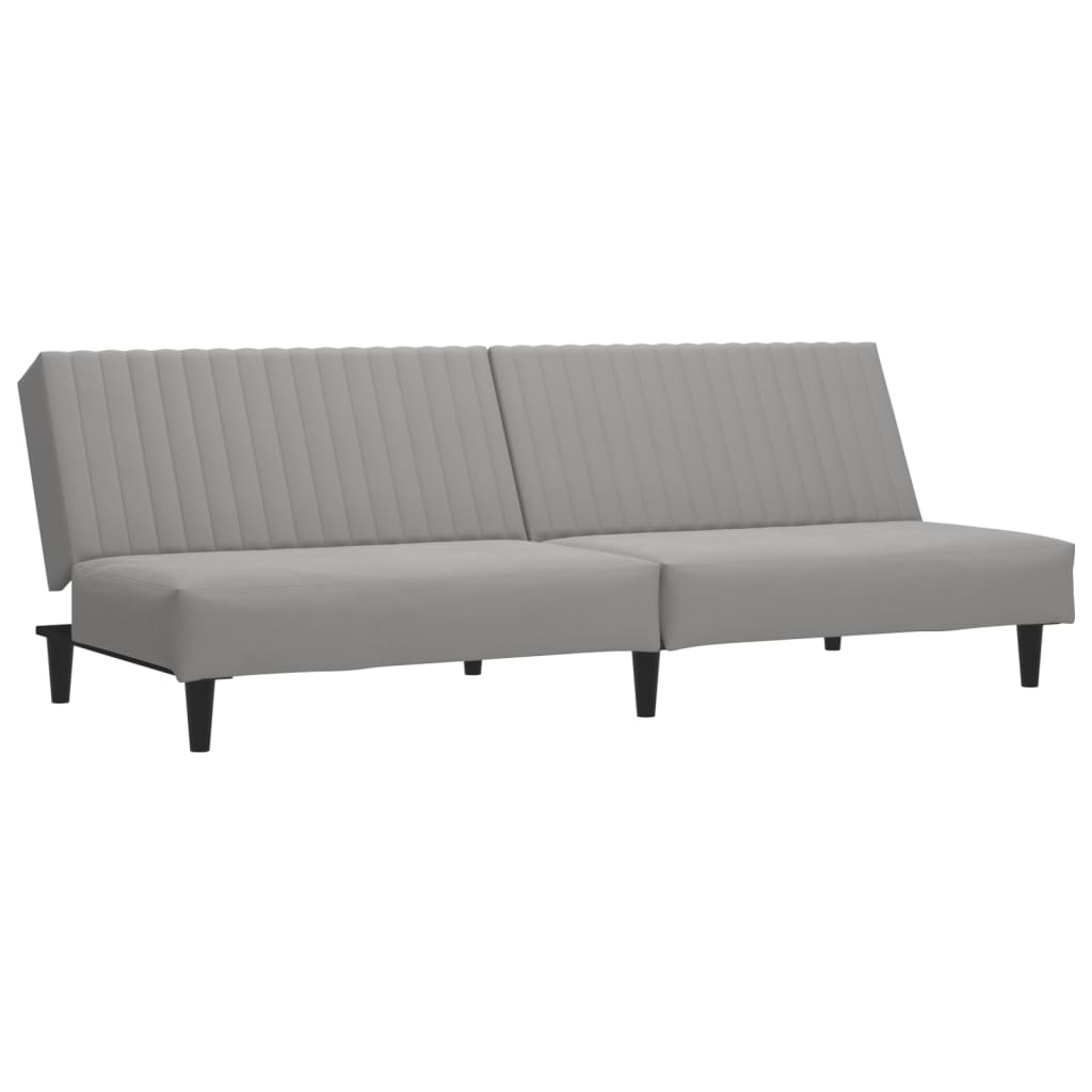 8721012380776_a_en_hd_1 vidaXL 2-Seater Sofa Bed Light Grey Velvet - Image 2