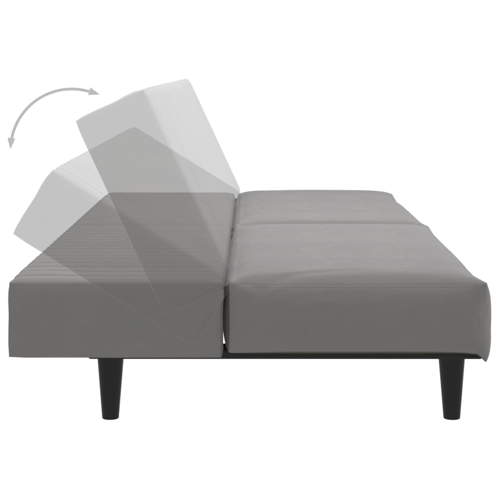 8721012380776_g_en_hd_5 vidaXL 2-Seater Sofa Bed Light Grey Velvet - Image 7