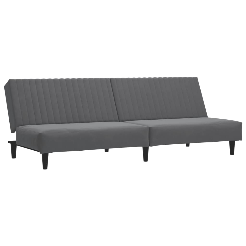 8721012380783_a_en_hd_1 vidaXL 2-Seater Sofa Bed Dark Grey Velvet - Image 2