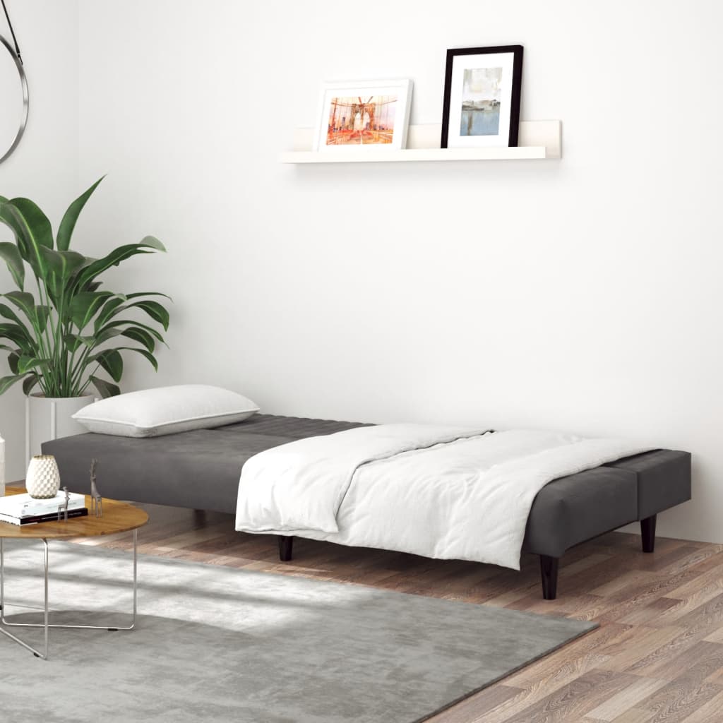 8721012380783_g_en_hd_1 vidaXL 2-Seater Sofa Bed Dark Grey Velvet - Image 3