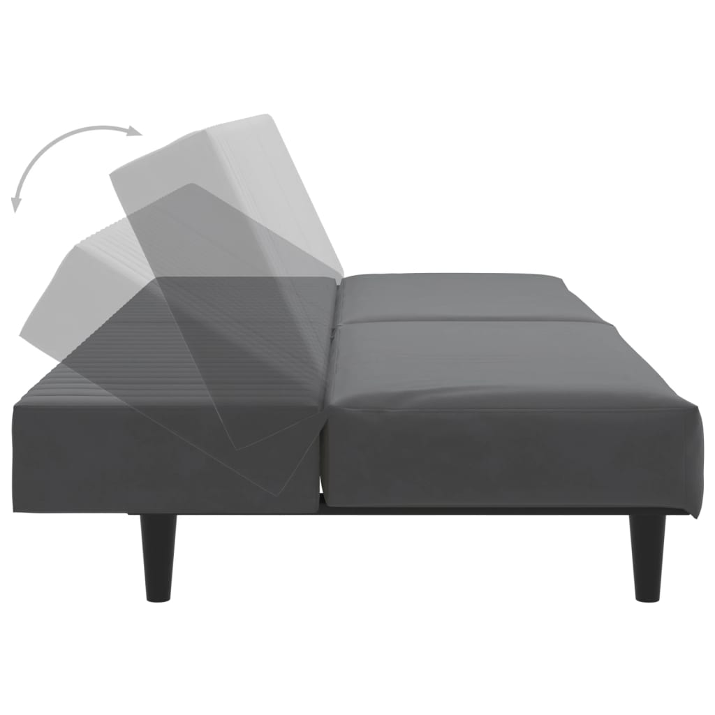 8721012380783_g_en_hd_5 vidaXL 2-Seater Sofa Bed Dark Grey Velvet - Image 7