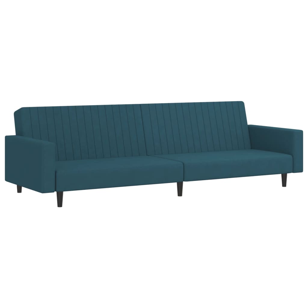 8721012380875_a_en_hd_1 vidaXL 2-Seater Sofa Bed Blue Velvet - Image 2